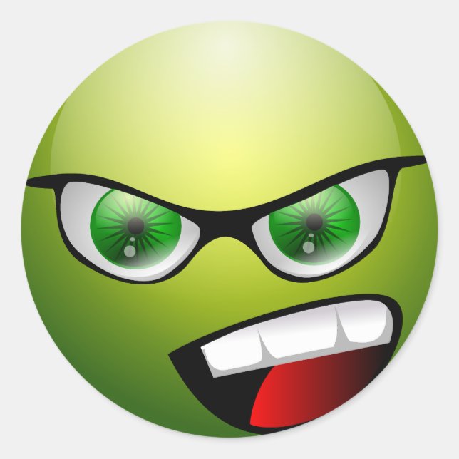 Sticker Rond Crie Green Meanie (Devant)