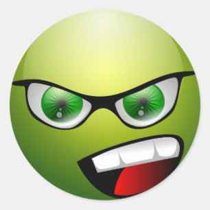 Sticker Rond Crie Green Meanie