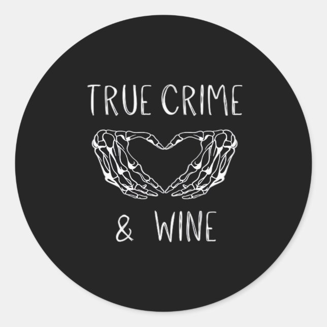 Sticker Rond Crime Et Vin Squelette Mains (Devant)