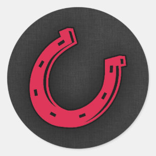 Sticker Rond Crimson Red Horseshoe