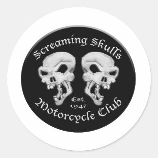 Sticker Rond Cris Skulls Motorcycle Club