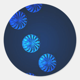 Sticker Rond Cristal bleu design irlandais