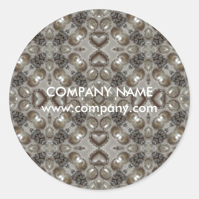 Sticker Rond cristal de rhinocéros perle bijouterie (Devant)