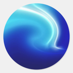 Sticker Rond Cristaux Abstraits Mist bleu