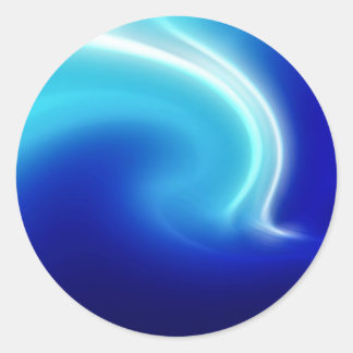 Sticker Rond Cristaux Abstraits Mist bleu