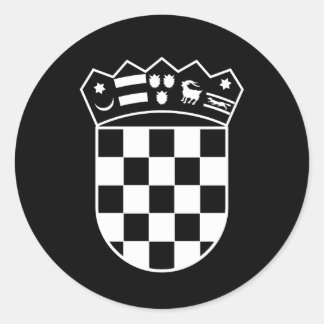 Sticker Rond Croatia coat of arms, simple, checkerboard