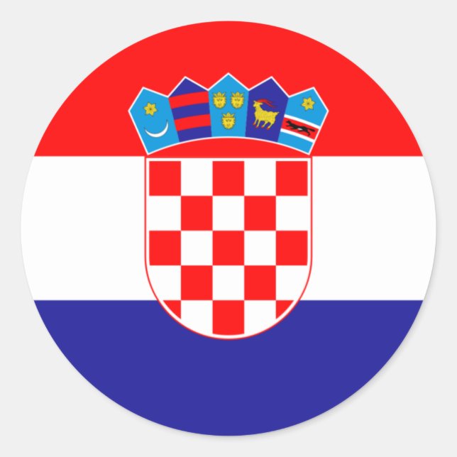 Sticker Rond Croatia/Croatian/Croat Flag (Devant)