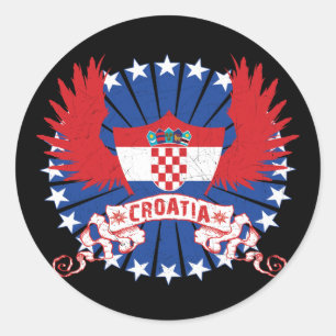 Sticker Rond Croatie ailée