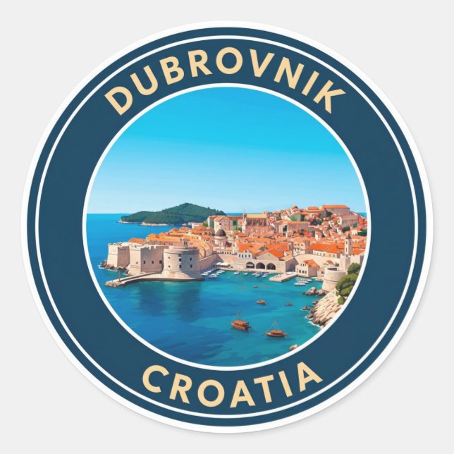 Sticker Rond Croatie Dubrovnik Voyage (Devant)