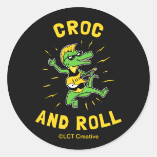 Sticker Rond Croc Et Rouleau