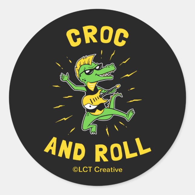 Sticker Rond Croc Et Rouleau (Devant)
