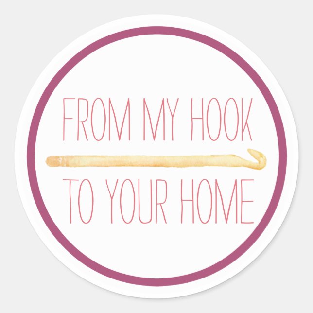 Sticker Rond Crochet fait main violet (Devant)