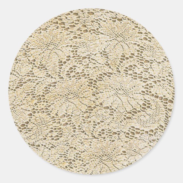 Sticker Rond crochet Lace Floral Pattern + your ideas (Devant)