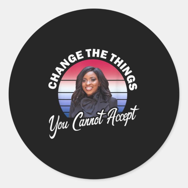 Sticker Rond Crockett Change The Things You Cannot Accept  (Devant)