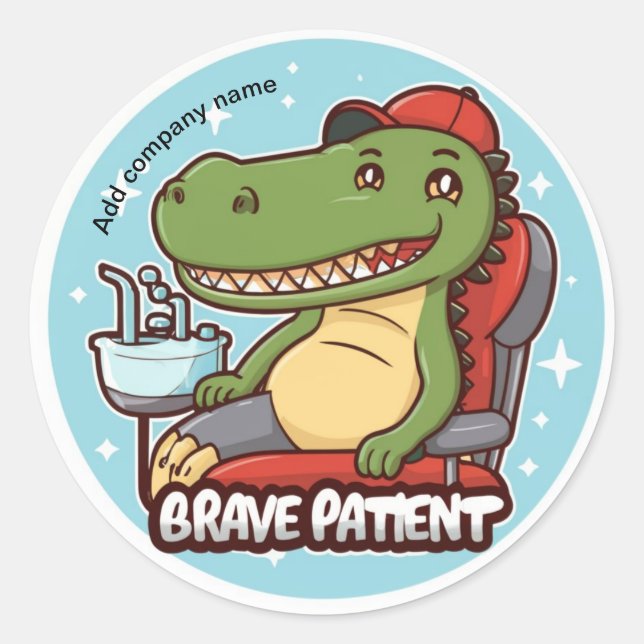 Sticker Rond crocodail patient courageux (Devant)