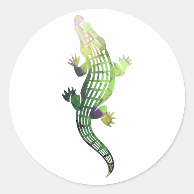 Sticker Rond crocodile coloré (Devant)