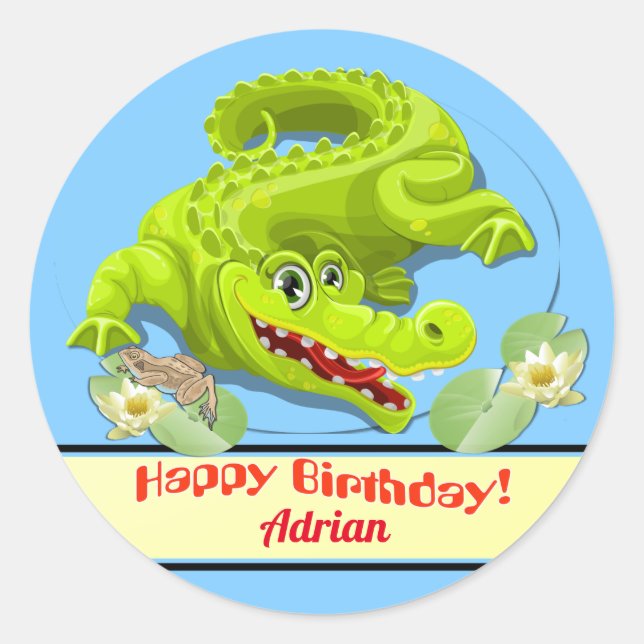 Sticker Rond Crocodile souriant (Devant)