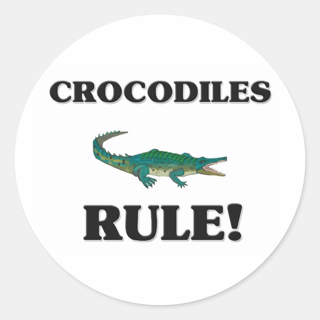 Sticker Rond CROCODILES Règle ! (Devant)