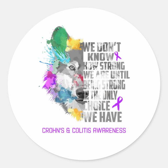Sticker Rond Crohn's & Colitis Awareness Ribbon Support Cadeaux (Devant)