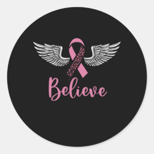 Sticker Rond Croire foi Conscience du cancer du sein chrétien
