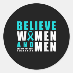 Sticker Rond Croire les femmes et les hommes utiliser le ruban