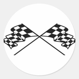 Sticker Rond Croisé emballant des drapeaux