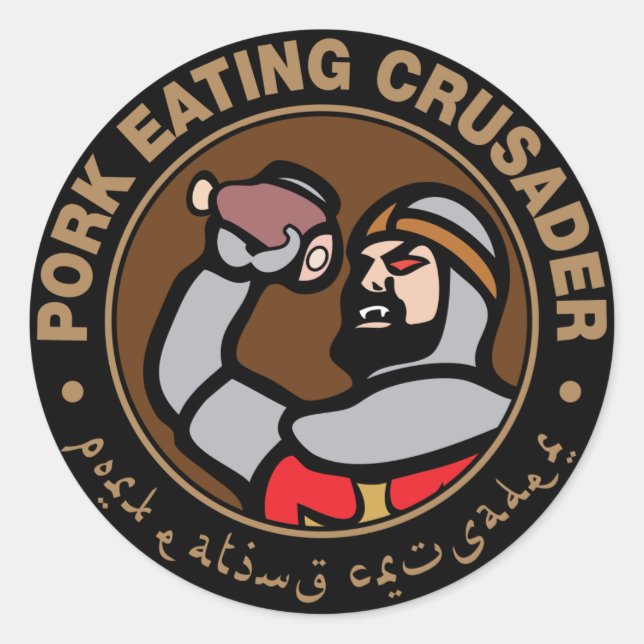 Sticker Rond Croiseur de viande de porc (Devant)