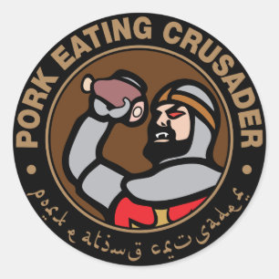 Sticker Rond Croiseur de viande de porc