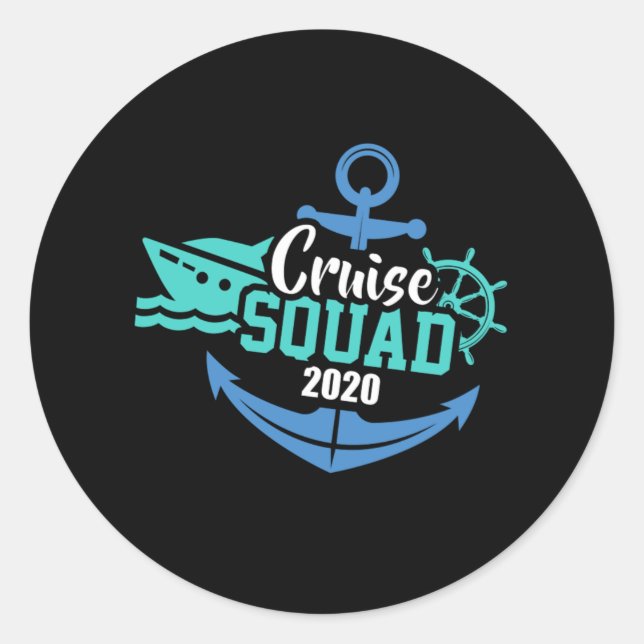 Sticker Rond Croisière 2020 Squad Cruise Ship Vacation An (Devant)