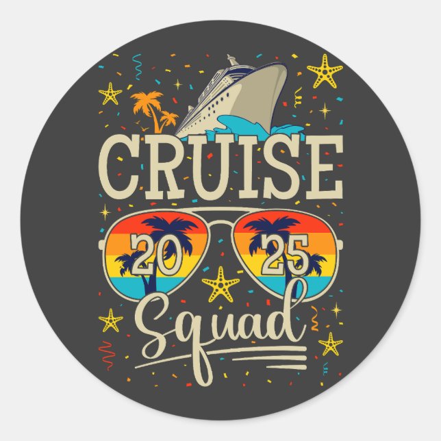 Sticker Rond Croisière 2025 Croisière Vacances (Devant)