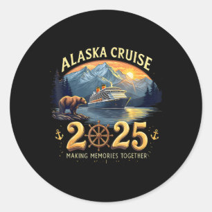 Sticker Rond Croisière Alaska 2025 Correspondant Famille Et Gro