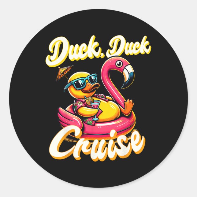Sticker Rond Croisière Canards Canards Canards Croisière Famill (Devant)