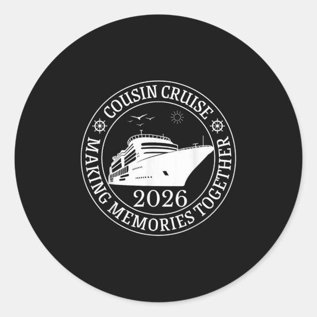 Sticker Rond Croisière Cousin Faire des souvenirs ensemble Vaca (Devant)
