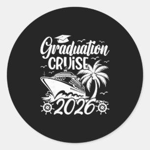 Sticker Rond Croisière de fin d'études 2026 Vacances Diplômé Cr