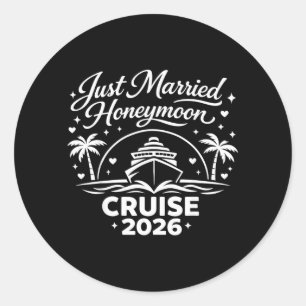Sticker Rond Croisière de lune de miel 2026 pour mariage nouvel