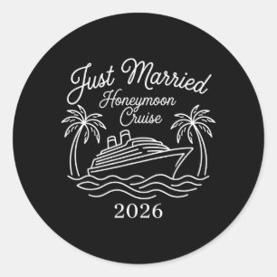 Sticker Rond Croisière de lune de miel 2026 pour mariage nouvel