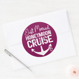 Sticker Rond Croisière de lune de miel pour jeunes mariés Annea