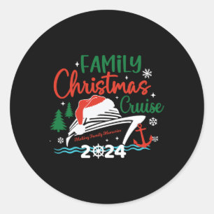 Sticker Rond Croisière de Noël en famille 2024 Merry Cruisemas 