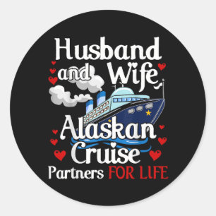 Sticker Rond Croisière en Alaska Correspondant Croisière Mari F