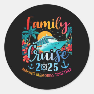 Sticker Rond Croisière en famille 2025 Faire des souvenirs Bate