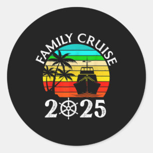 Sticker Rond Croisière en famille 2025 Voyage de croisière fami