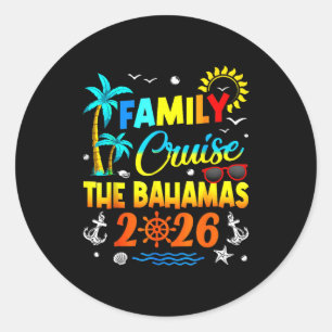 Sticker Rond Croisière en Famille aux Bahamas Été 2026 Vacances