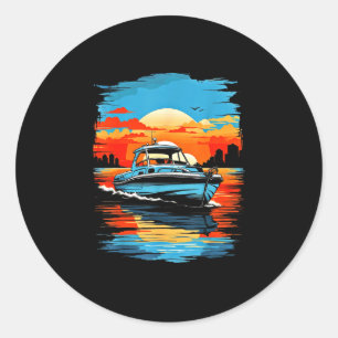 Sticker Rond croisière en yacht à moteur d'été pour bateaux à m