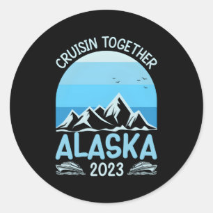 Sticker Rond Croisière Ensemble Alaska 2023 Famille Croisière V