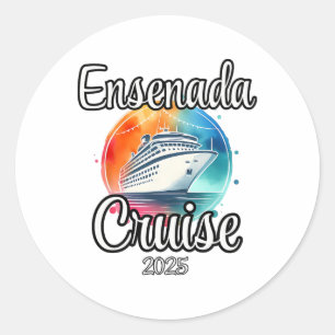 Sticker Rond Croisière Ensenada 2025 Vacances Familiales Corres
