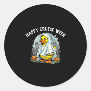 Sticker Rond Croisière Heureuse Ween Coin-coin Ou Traiter Crois