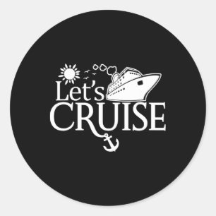 Sticker Rond Croisière pour hommes femmes enfants vacances été 