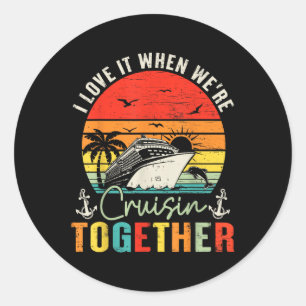 Sticker Rond Croisière Squad 2025 tenues Amis Famille Couples M