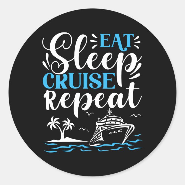 Sticker Rond Croisiere sur le sommeil à manger (Devant)