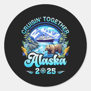 Sticker Rond Croisin Ensemble Famille Alaska Ami Alaska Cruis